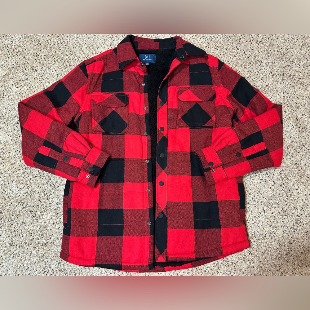 George Red Buffalo Shirt Jacket Shacket Size Small 34-36 Men’s